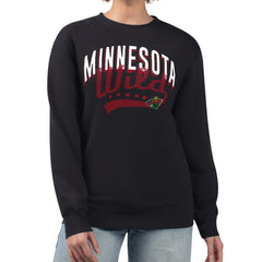 Minnesota Wild G-III 4Her by Carl Banks Women's Filigree Team Graphic Fleece Pullover Sweatshirt - Black | US 201411624