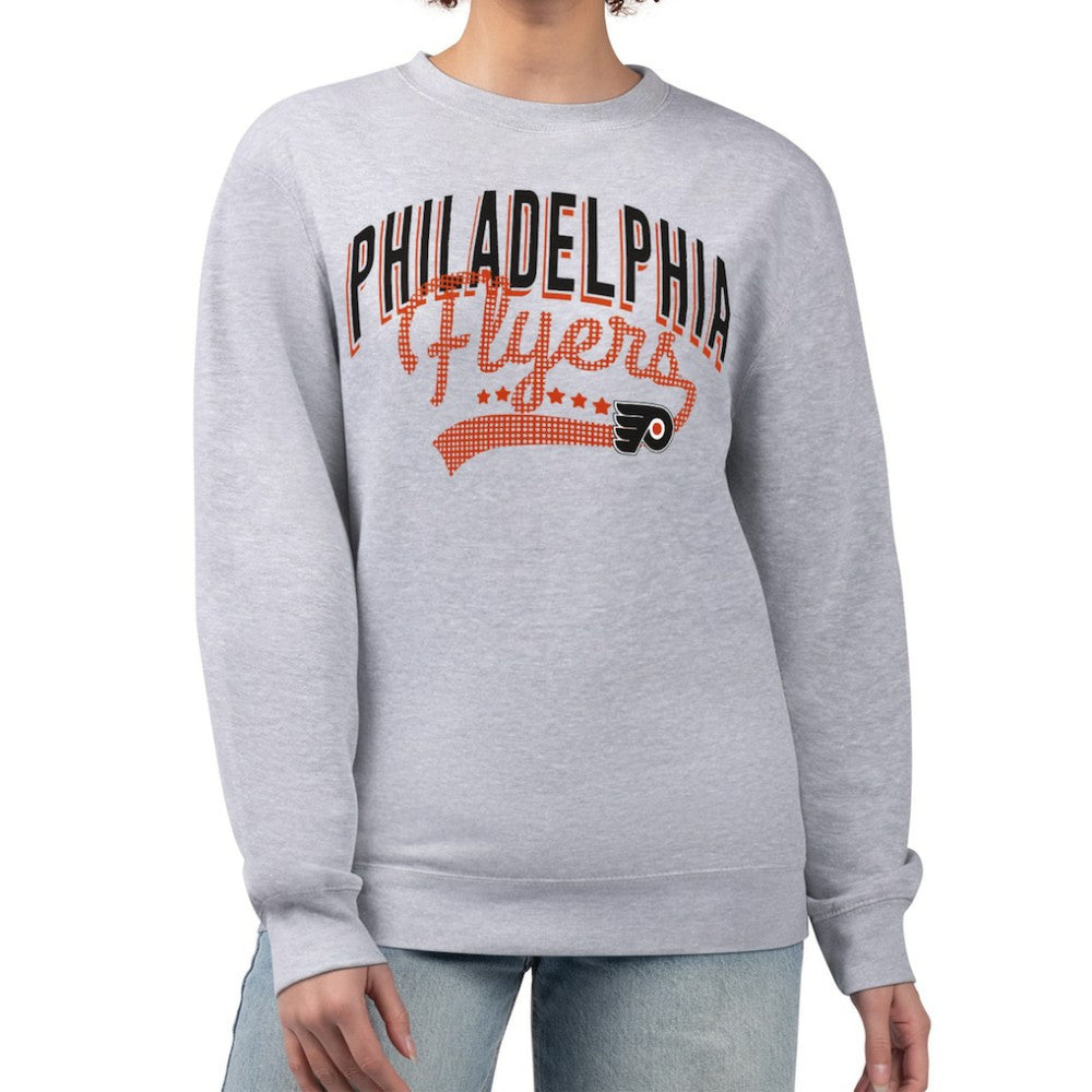 Philadelphia Flyers G-III 4Her by Carl Banks Women's Filigree Team Graphic Fleece Pullover Sweatshirt - Heather Gray | US 201411625