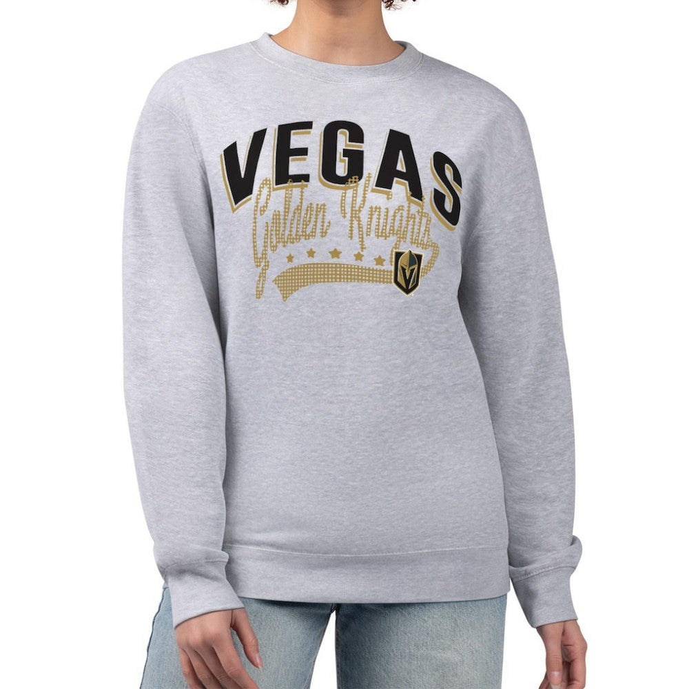 Vegas Golden Knights G-III 4Her by Carl Banks Women's Filigree Team Graphic Fleece Pullover Sweatshirt - Heather Gray | US 201411659