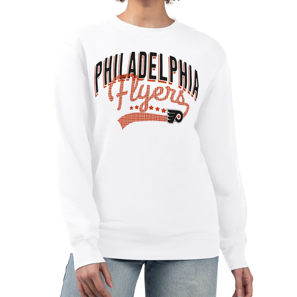 Philadelphia Flyers G-III 4Her by Carl Banks Women's Filigree Team Graphic Fleece Pullover Sweatshirt - White | US 201411675
