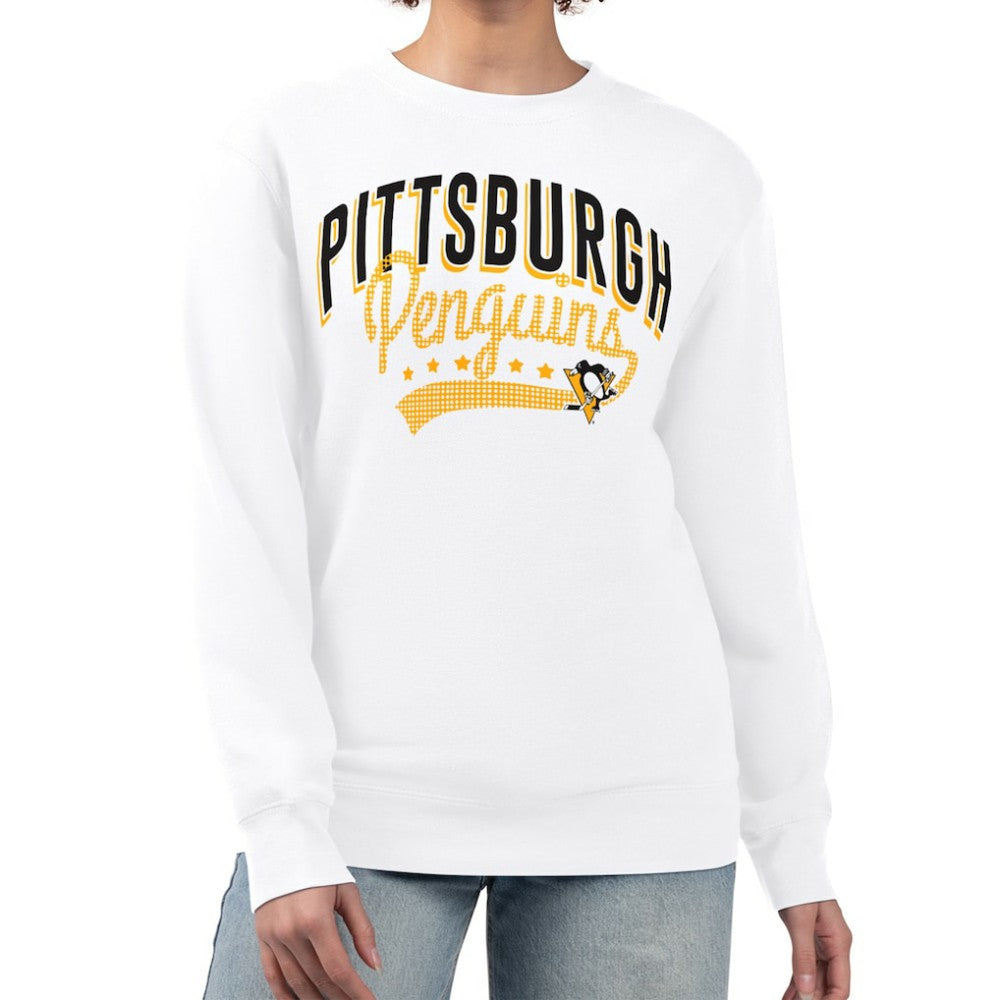 Pittsburgh Penguins G-III 4Her by Carl Banks Women's Filigree Team Graphic Fleece Pullover Sweatshirt - White | US 201411687