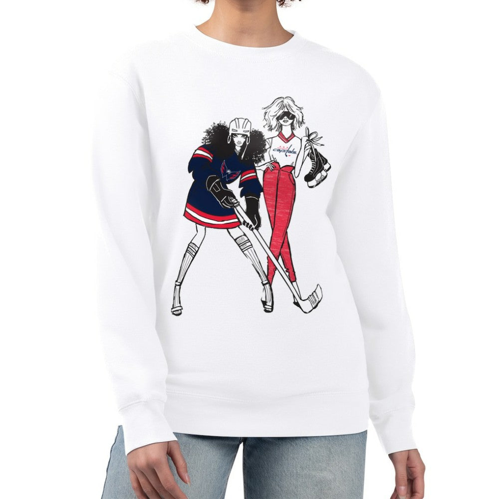 Washington Capitals G-III 4Her by Carl Banks Women's Hockey Girls Team Graphic Fleece Pullover Sweatshirt - White | US 201411704