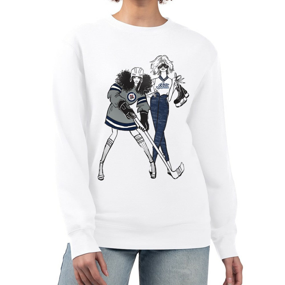 Winnipeg Jets G-III 4Her by Carl Banks Women's Hockey Girls Team Graphic Fleece Pullover Sweatshirt - White | US 201411705