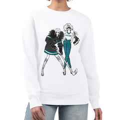 San Jose Sharks G-III 4Her by Carl Banks Women's Hockey Girls Team Graphic Fleece Pullover Sweatshirt - White | US 201411711