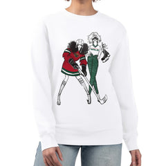 Minnesota Wild G-III 4Her by Carl Banks Women's Hockey Girls Team Graphic Fleece Pullover Sweatshirt - White | US 201411724