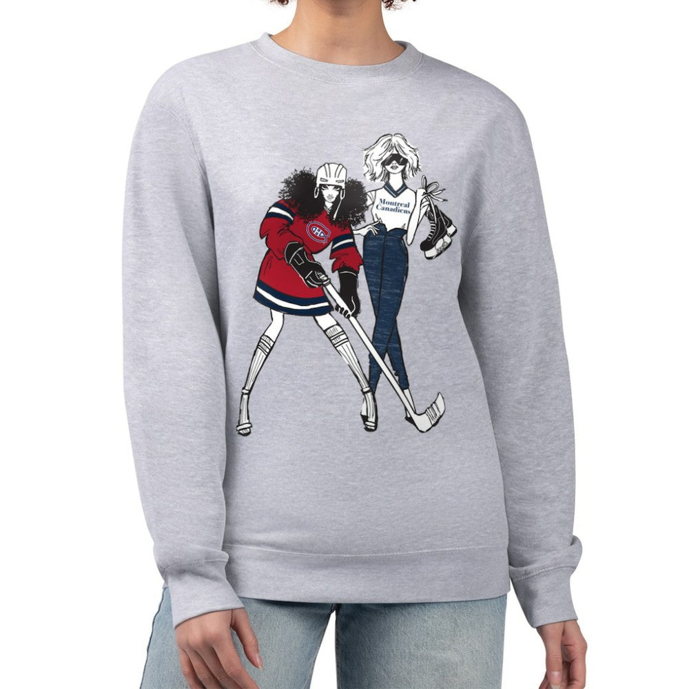 Montreal Canadiens G-III 4Her by Carl Banks Women's Hockey Girls Team Graphic Fleece Pullover Sweatshirt - Heather Gray | US 201411740