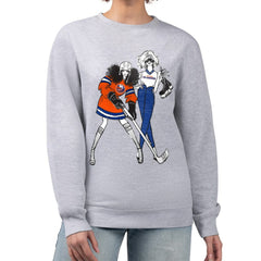 New York Islanders G-III 4Her by Carl Banks Women's Hockey Girls Team Graphic Fleece Pullover Sweatshirt - Heather Gray | US 201411743