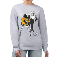 Pittsburgh Penguins G-III 4Her by Carl Banks Women's Hockey Girls Team Graphic Fleece Pullover Sweatshirt - Heather Gray | US 201411744