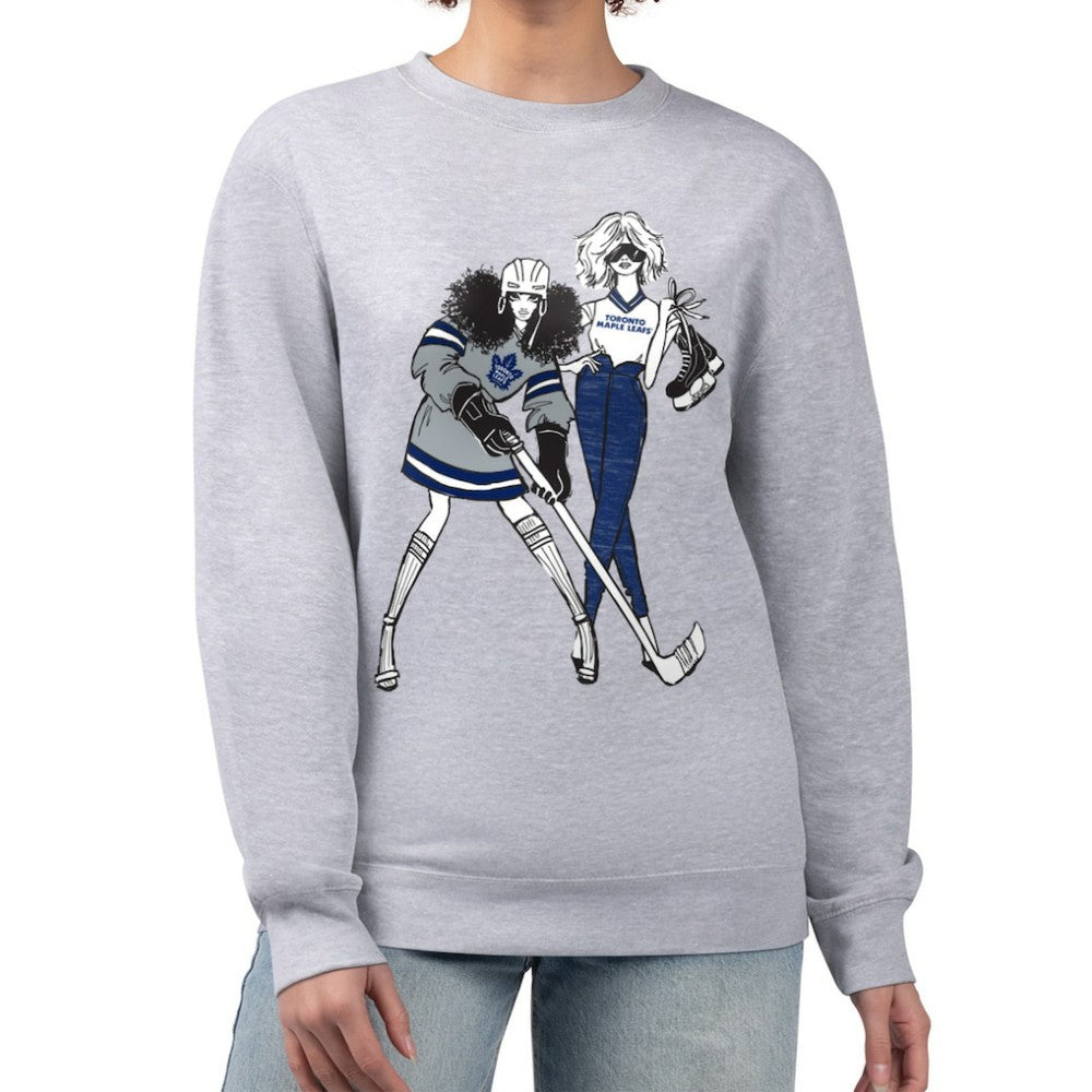 Toronto Maple Leafs G-III 4Her by Carl Banks Women's Hockey Girls Team Graphic Fleece Pullover Sweatshirt - Heather Gray | US 201411747