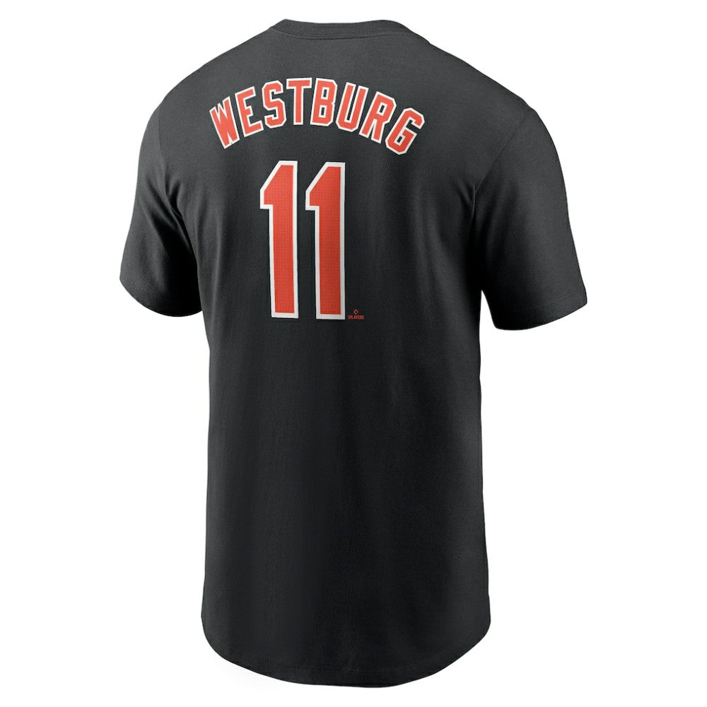 Jordan Westburg Baltimore Orioles Nike Fuse Name & Number T-Shirt - Black T-shirts