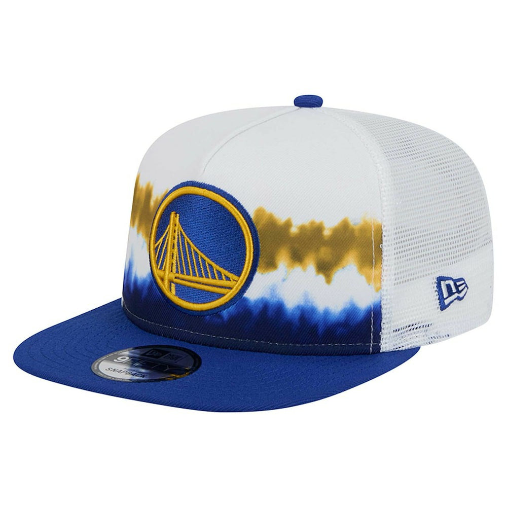 Golden State Warriors Dip-Dye 9FIFTY A-Frame Trucker Snapback Hat White/Royal - New Era