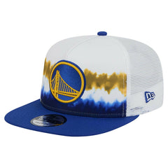 Golden State Warriors Dip-Dye 9FIFTY A-Frame Trucker Snapback Hat White/Royal - New Era