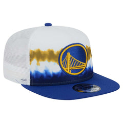 Golden State Warriors Dip-Dye 9FIFTY A-Frame Trucker Snapback Hat White/Royal - New Era