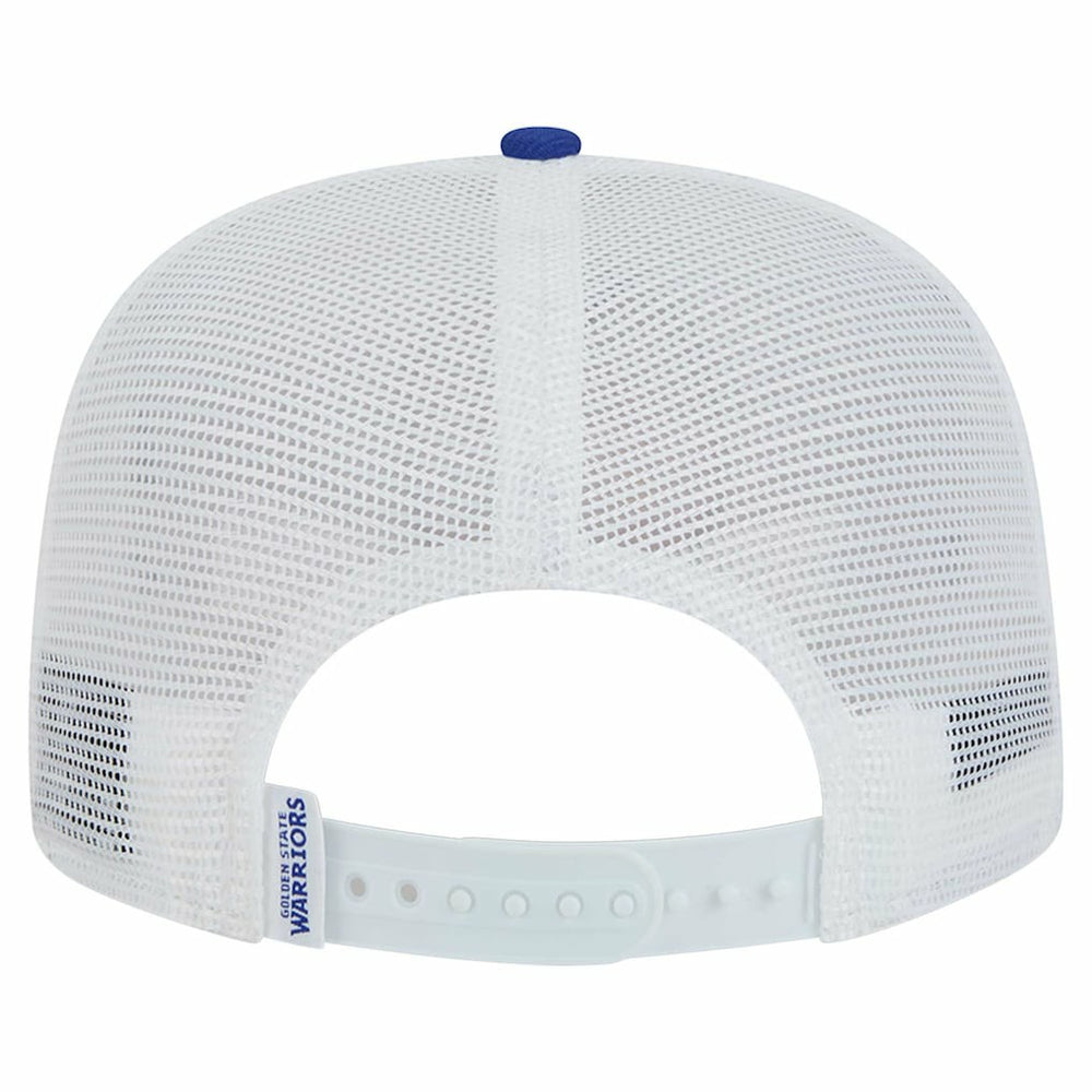 Golden State Warriors Dip-Dye 9FIFTY A-Frame Trucker Snapback Hat White/Royal - New Era
