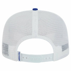 Golden State Warriors Dip-Dye 9FIFTY A-Frame Trucker Snapback Hat White/Royal - New Era