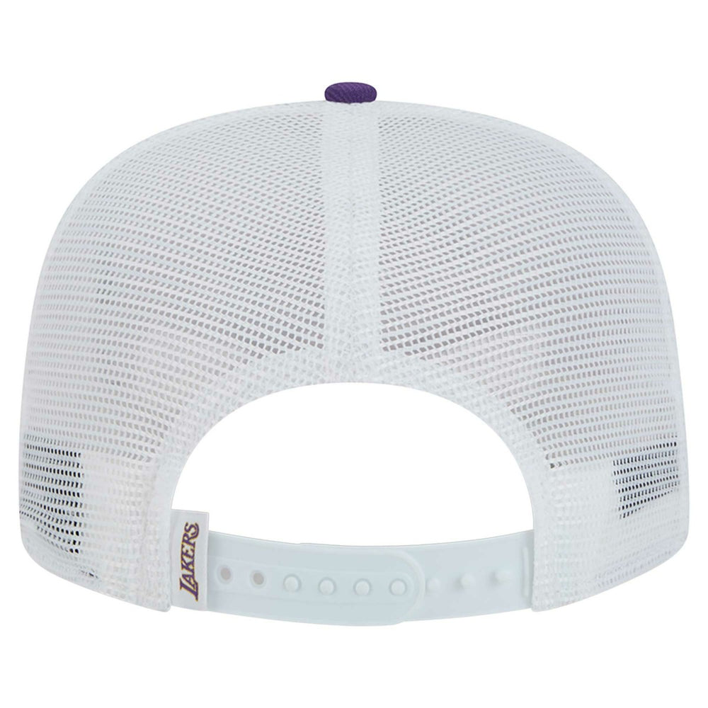 Los Angeles Lakers Dip-Dye 9FIFTY A-Frame Trucker Snapback Hat White/Purple - New Era