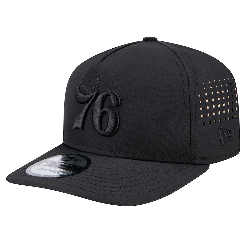 Philadelphia 76ers Vented 9FIFTY A-Frame Snapback Hat Black - New Era