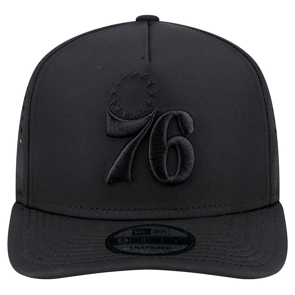 Philadelphia 76ers Vented 9FIFTY A-Frame Snapback Hat Black - New Era