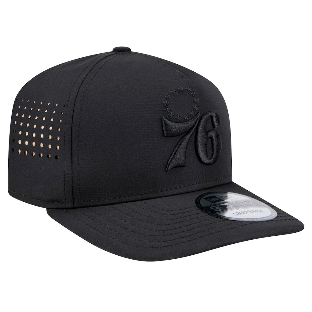 Philadelphia 76ers Vented 9FIFTY A-Frame Snapback Hat Black - New Era
