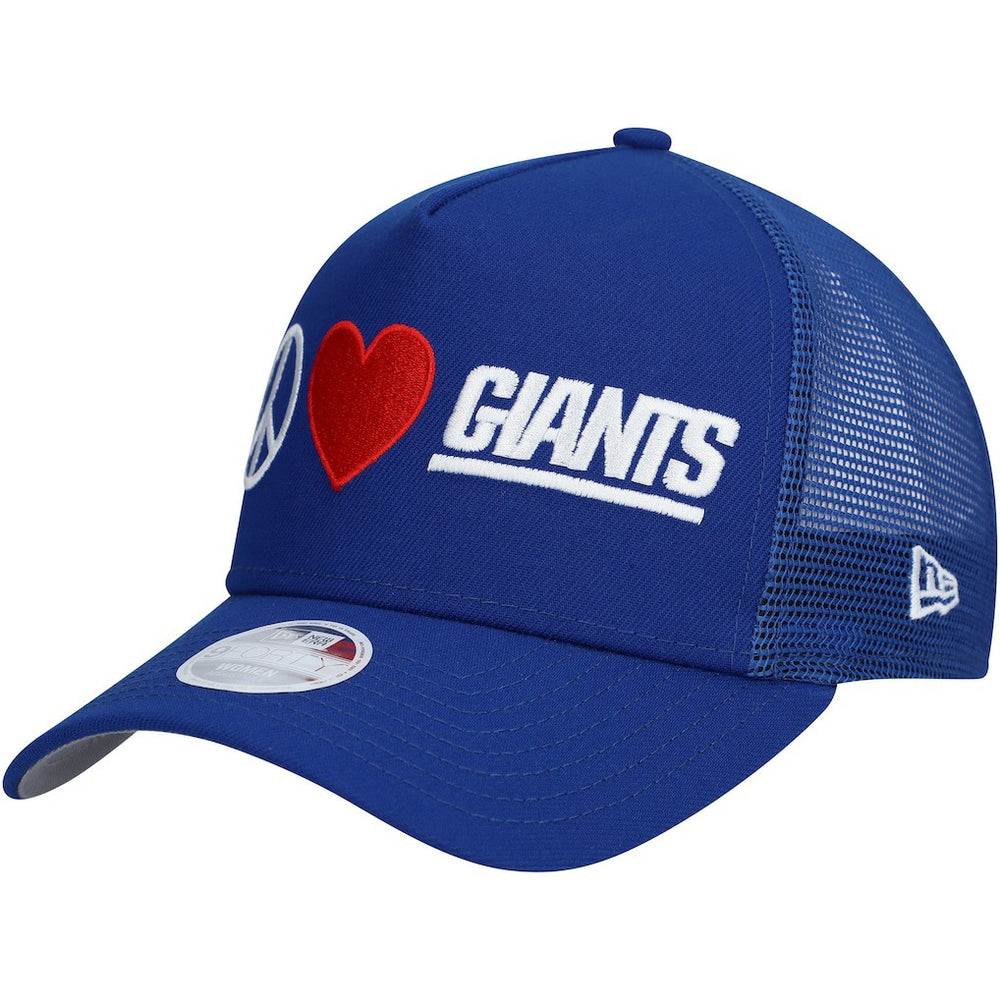 New York Giants New Era Women's Peace & Love Trucker 9FORTY Adjustable Hat - Royal Hats