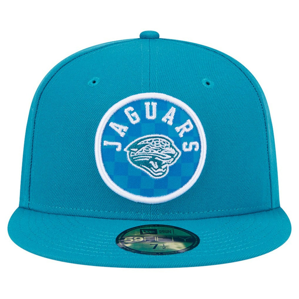 Jacksonville Jaguars New Era Checkered 59FIFTY Fitted Hat - Teal Hats