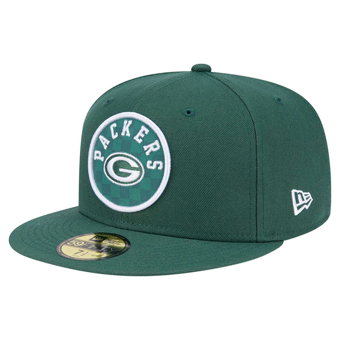 Green Bay Packers New Era Checkered 59FIFTY Fitted Hat - Green Hats