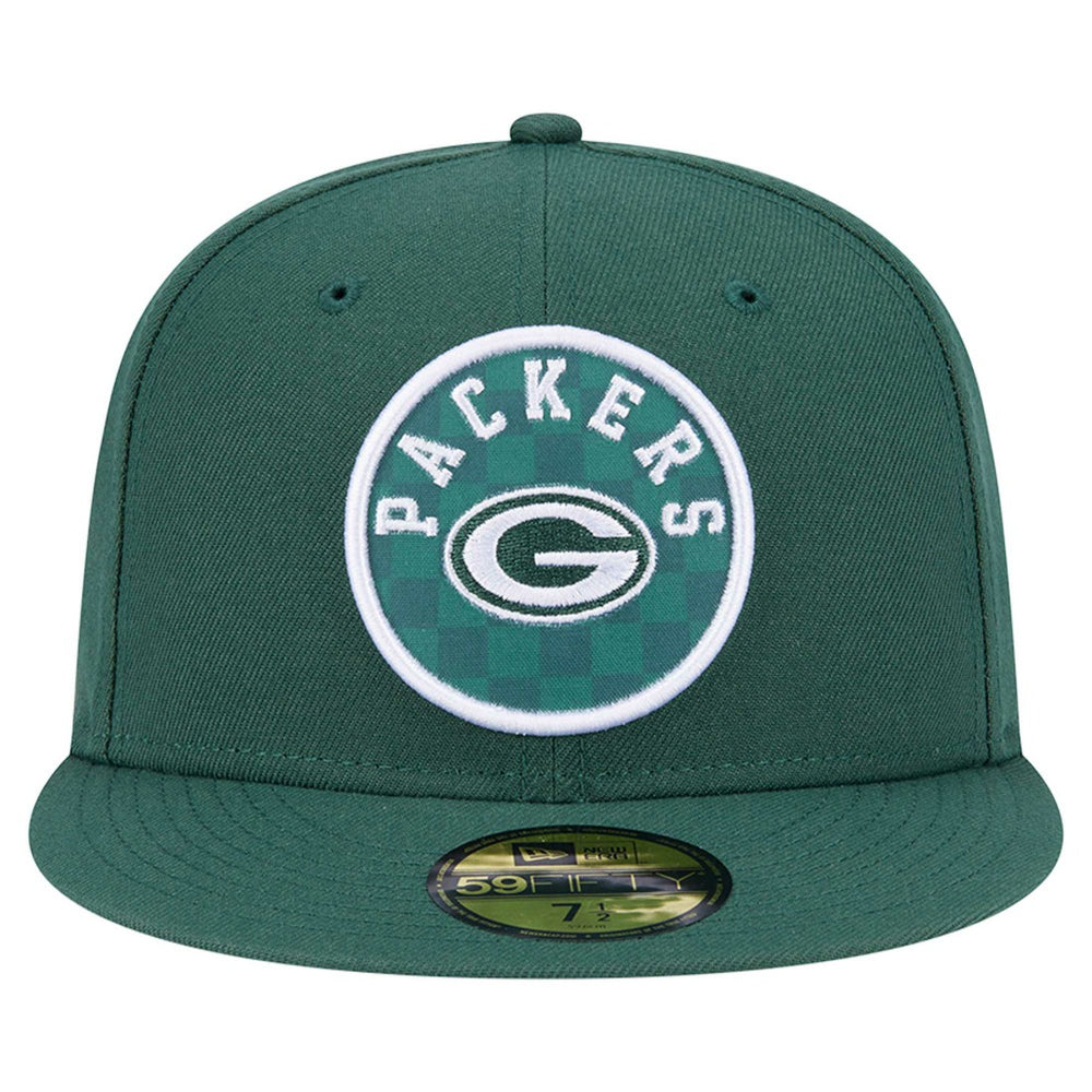 Green Bay Packers New Era Checkered 59FIFTY Fitted Hat - Green Hats
