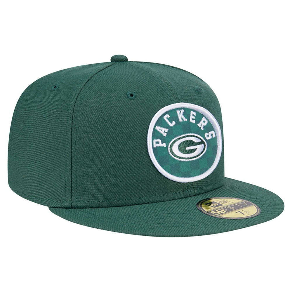 Green Bay Packers New Era Checkered 59FIFTY Fitted Hat - Green Hats