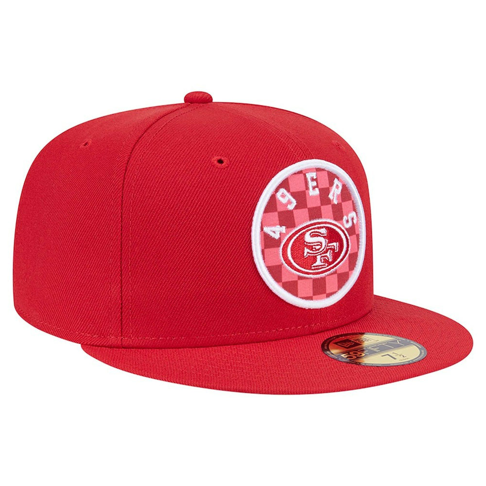 San Francisco 49ers New Era Checkered 59FIFTY Fitted Hat - Scarlet Hats
