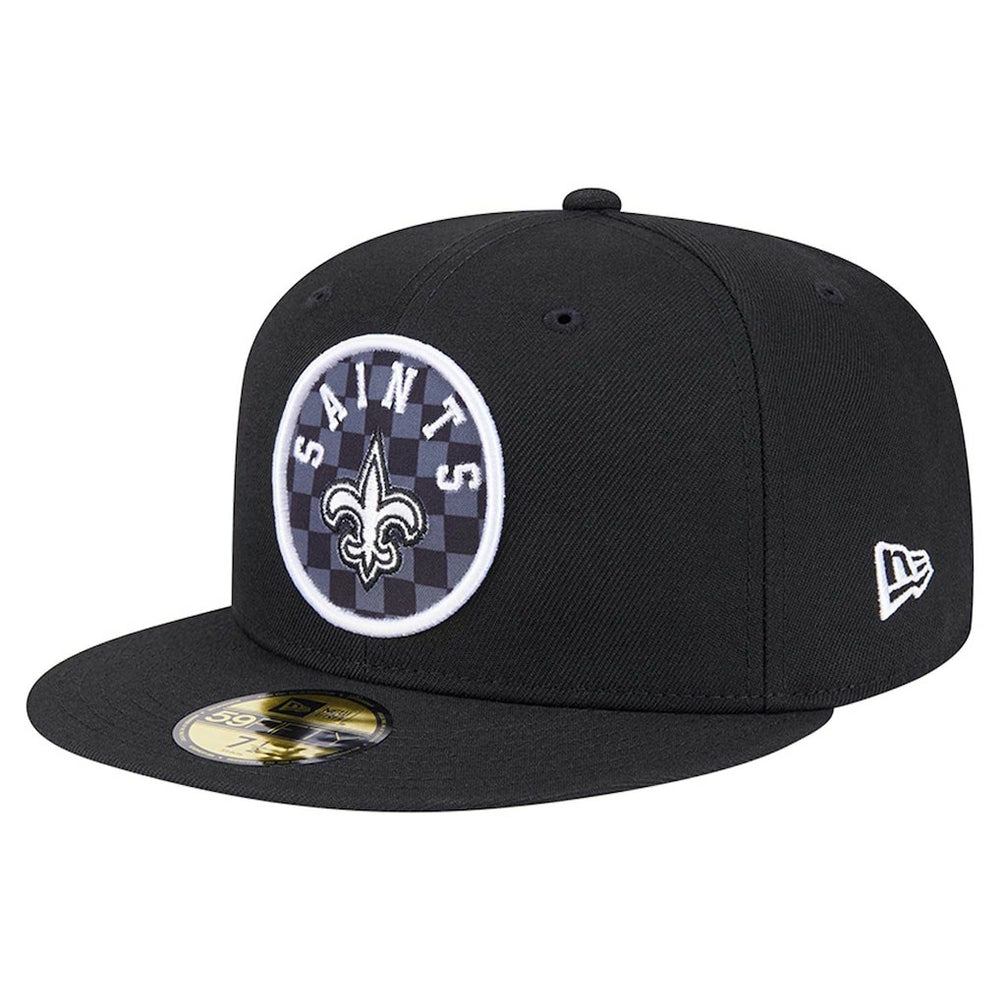 New Orleans Saints New Era Checkered 59FIFTY Fitted Hat - Black Hats