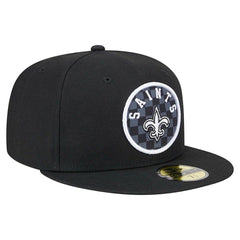 New Orleans Saints New Era Checkered 59FIFTY Fitted Hat - Black Hats