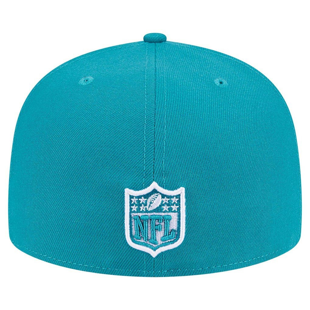 Miami Dolphins New Era Checkered 59FIFTY Fitted Hat - Aqua Hats