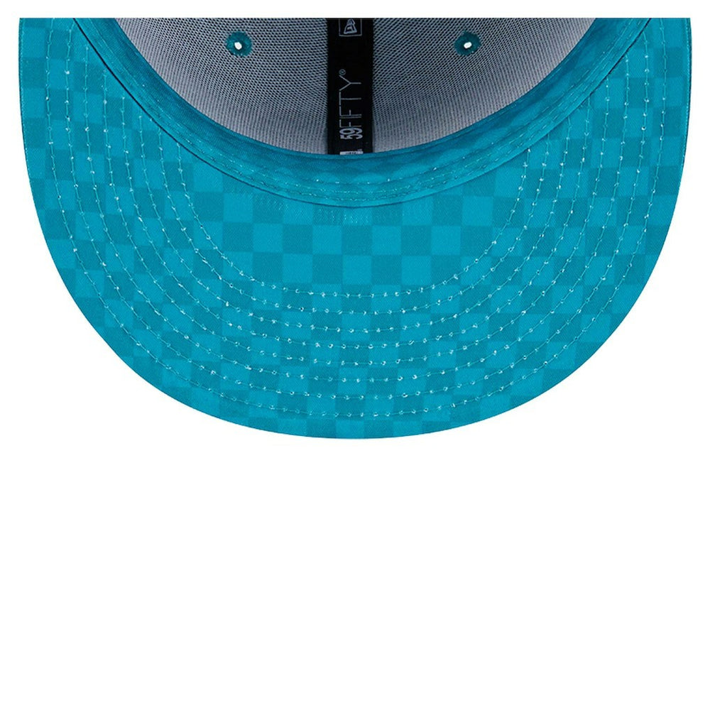 Miami Dolphins New Era Checkered 59FIFTY Fitted Hat - Aqua Hats