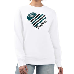 Philadelphia Eagles G-III 4Her by Carl Banks Women's Heart Graphic Fleece Pullover Sweatshirt - White Pullover