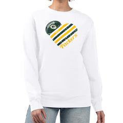 Green Bay Packers G-III 4Her by Carl Banks Women's Heart Graphic Fleece Pullover Sweatshirt - White Pullover