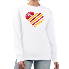 Kansas City Chiefs G-III 4Her by Carl Banks Women's Heart Graphic Fleece Pullover Sweatshirt - White Pullover