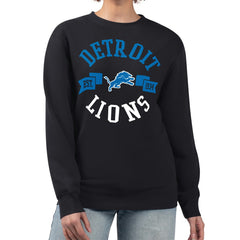 Detroit Lions G-III 4Her by Carl Banks Women's Large Team Graphic Fleece Pullover Sweatshirt - Black Pullover