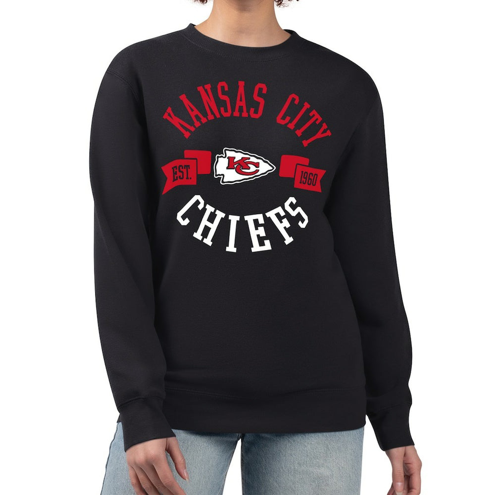 Kansas City Chiefs G-III 4Her by Carl Banks Women's Large Team Graphic Fleece Pullover Sweatshirt - Black Pullover