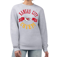 Kansas City Chiefs G-III 4Her by Carl Banks Women's Large Team Graphic Fleece Pullover Sweatshirt - Heather Gray Pullover