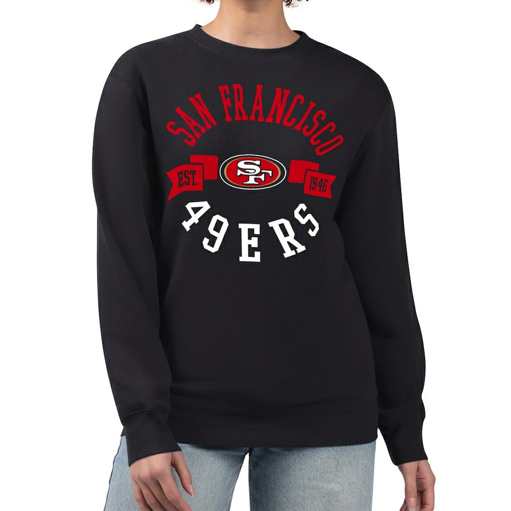 San Francisco 49ers G-III 4Her by Carl Banks Women's Large Team Graphic Fleece Pullover Sweatshirt - Black Pullover