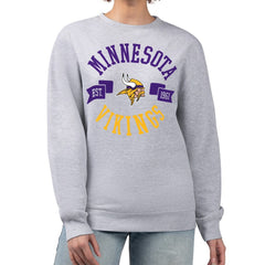 Minnesota Vikings G-III 4Her by Carl Banks Women's Large Team Graphic Fleece Pullover Sweatshirt - Heather Gray Pullover