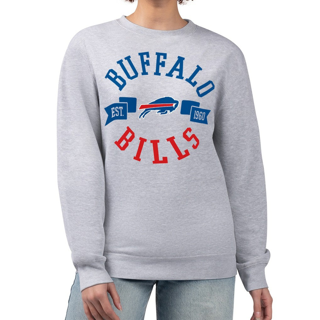 Buffalo Bills G-III 4Her by Carl Banks Women's Large Team Graphic Fleece Pullover Sweatshirt - Heather Gray Pullover