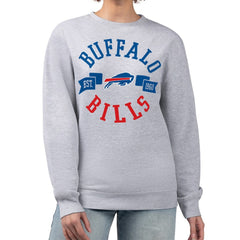 Buffalo Bills G-III 4Her by Carl Banks Women's Large Team Graphic Fleece Pullover Sweatshirt - Heather Gray Pullover