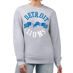Detroit Lions G-III 4Her by Carl Banks Women's Large Team Graphic Fleece Pullover Sweatshirt - Heather Gray Pullover