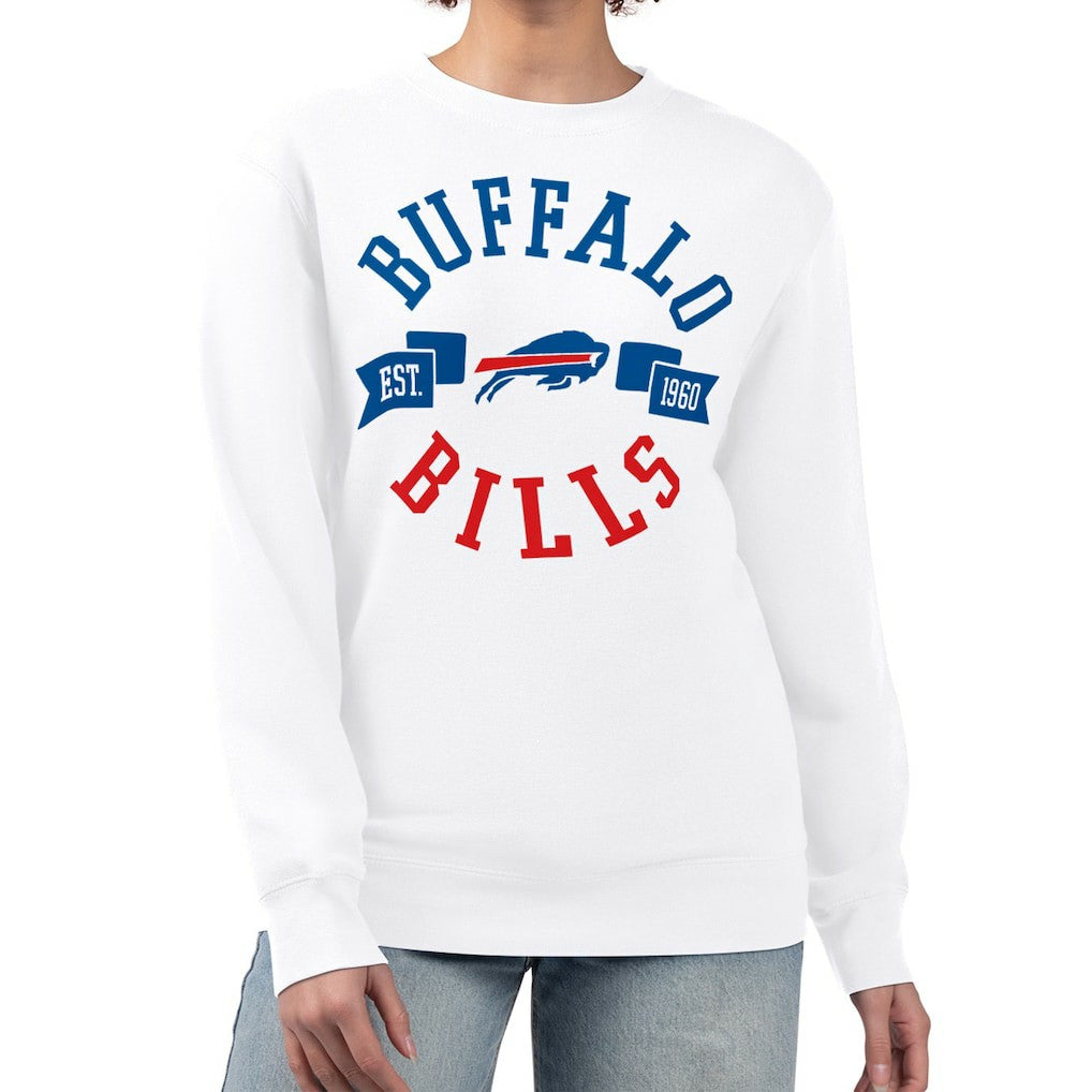 Buffalo Bills G-III 4Her by Carl Banks Women's Large Team Graphic Fleece Pullover Sweatshirt - White Pullover