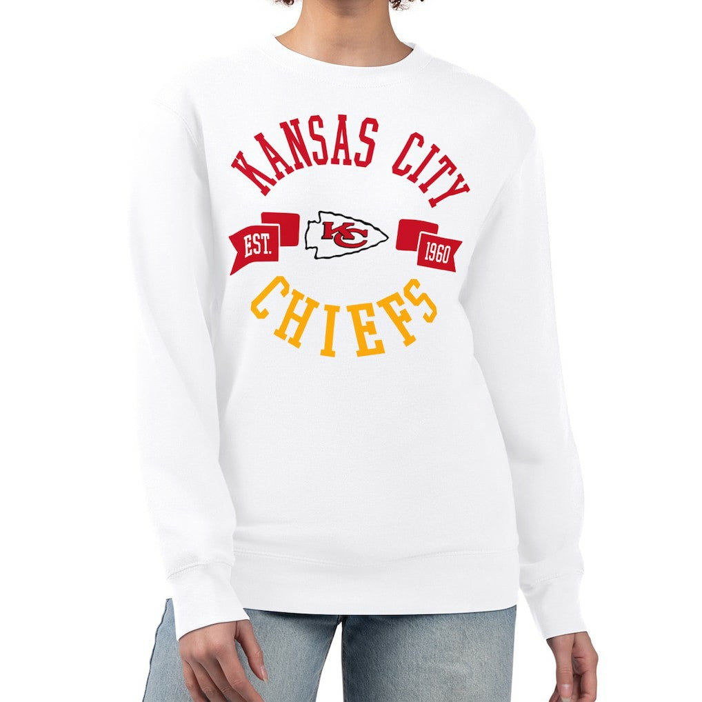 Kansas City Chiefs G-III 4Her by Carl Banks Women's Large Team Graphic Fleece Pullover Sweatshirt - White Pullover