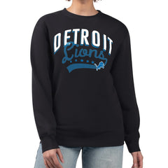 Detroit Lions G-III 4Her by Carl Banks Women's Filigree Logo Graphic Fleece Pullover Sweatshirt - Black Pullover