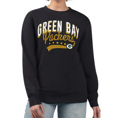Green Bay Packers G-III 4Her by Carl Banks Women's Filigree Logo Graphic Fleece Pullover Sweatshirt - Black Pullover