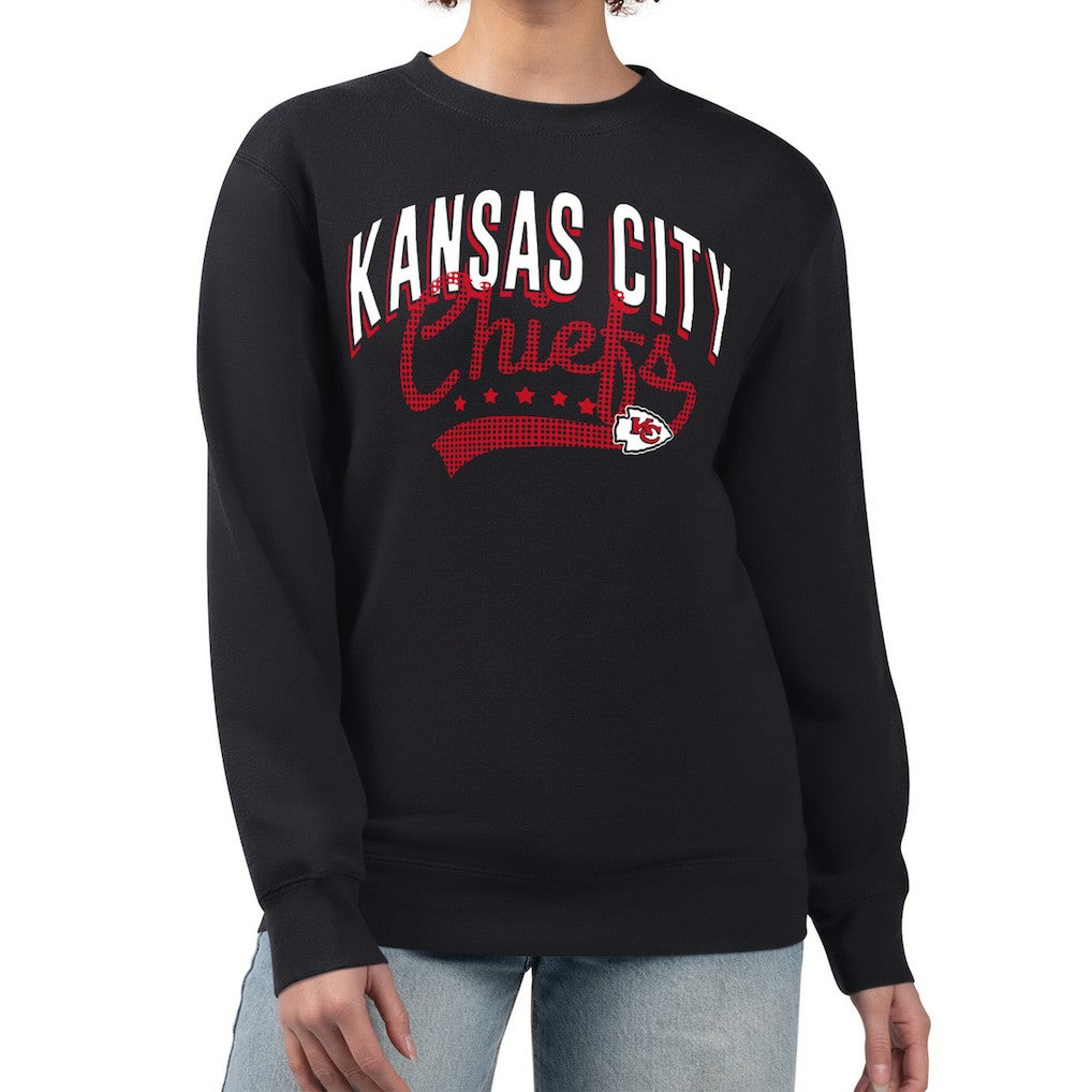 Kansas City Chiefs G-III 4Her by Carl Banks Women's Filigree Logo Graphic Fleece Pullover Sweatshirt - Black Pullover