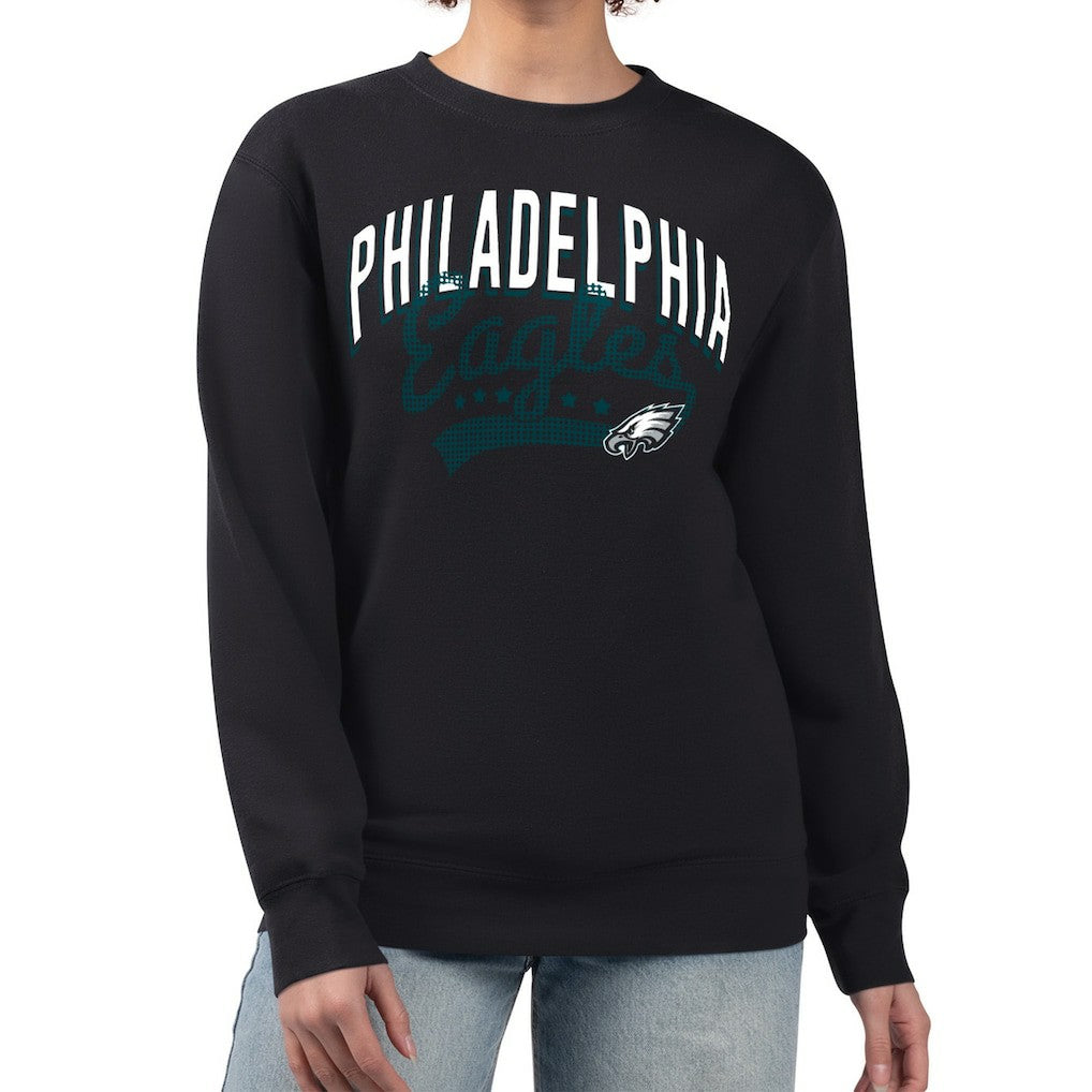 Philadelphia Eagles G-III 4Her by Carl Banks Women's Filigree Logo Graphic Fleece Pullover Sweatshirt - Black Pullover